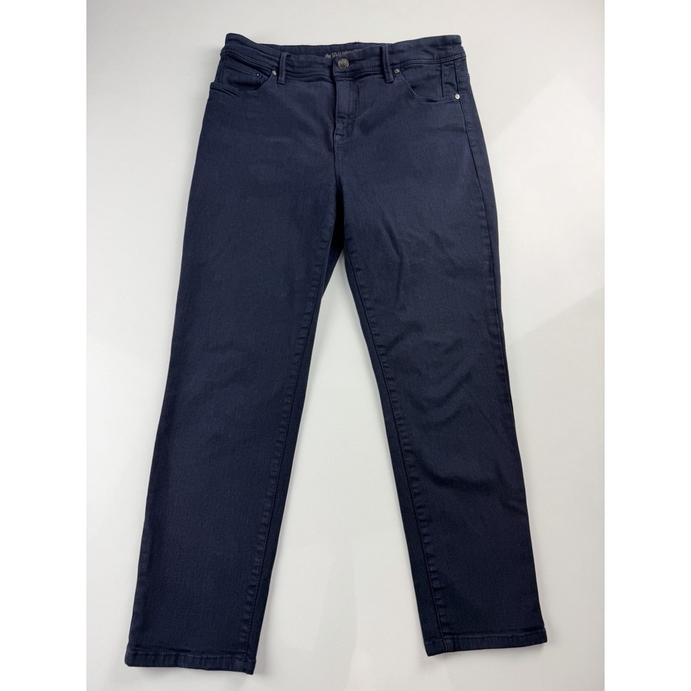 Chico's Jeans Womens Sz 1.5 So Slimming Girlfriend Cropped Stretch Blue 32x33